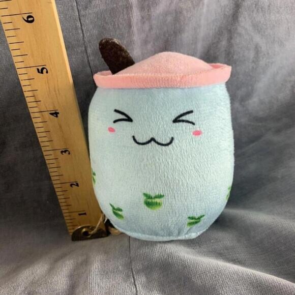 Stuffed Boba Plush Bubble Tea Milk Cup Toys Gift for Kids 5in Plushie Blue Pink​ - Picture 8 of 8